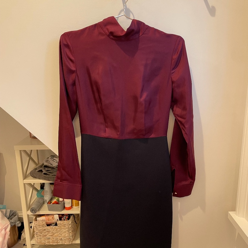 Burgundy Pencil Dress